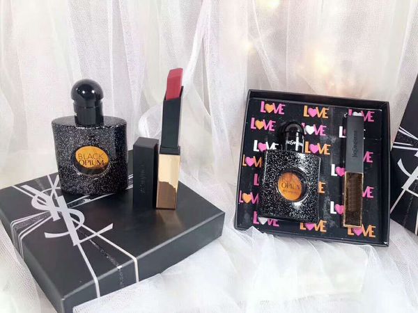 

19SS new fashion 2 piece set lipstick perfume 2 piece set gift boxed lipstick, lady sweet route quiet perfume free shipping