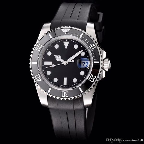 

watch ceramic bezel 116655 style 18ct silver automatic movement sapphire rubber strap wrist watches on sale, Slivery;brown