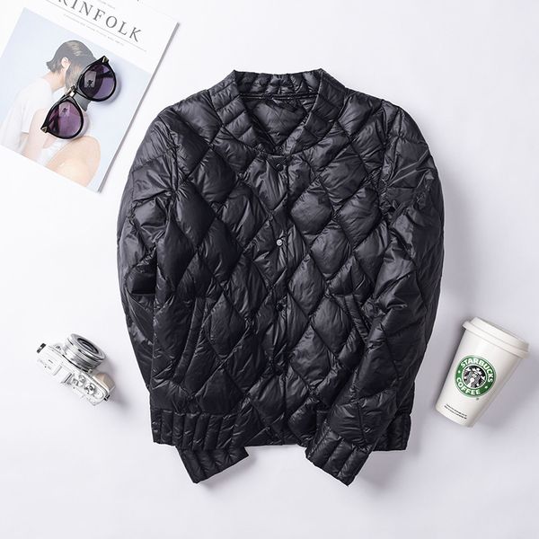 

winter women plus size 3xl down jacket white duck down thin jacket female long sleeve warm coat parka plus size female outwear, Black