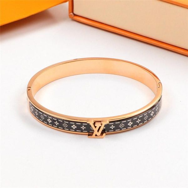 

design titaniun steel bracelets fashion brand ladies bangle ins style women bangles delicate girls party bracelet, Golden;silver