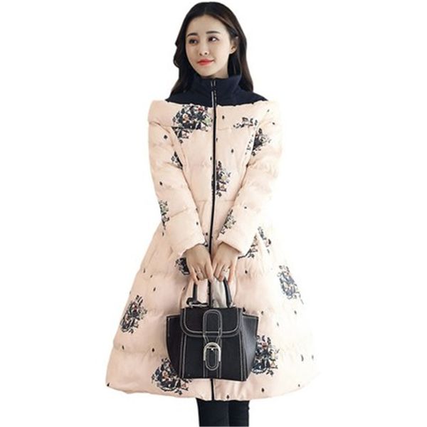 

cotton padded clothes women parkas warm outwear fashion plus size 2019 new winter feather cotton jacket loose cloak coats z28, Black