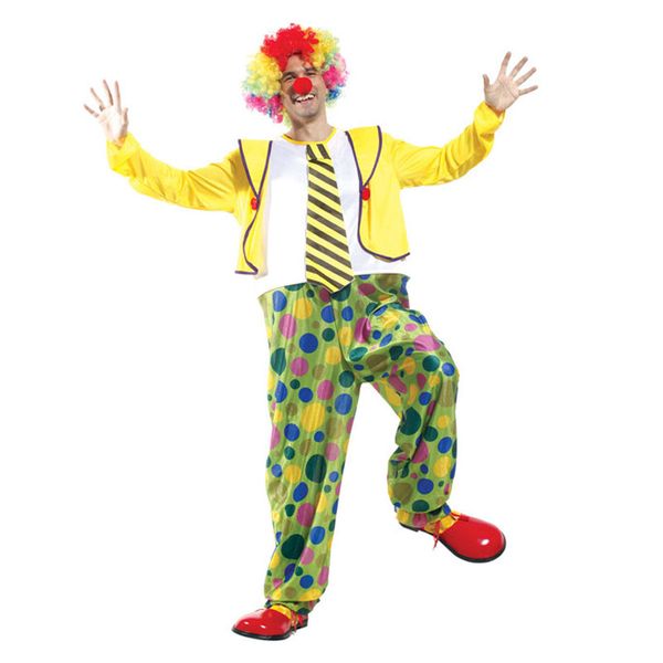 

men naughty steel ring circus clown costumes suit halloween purim party carnival masquerade mardi gras cosplay outfit, Black;red