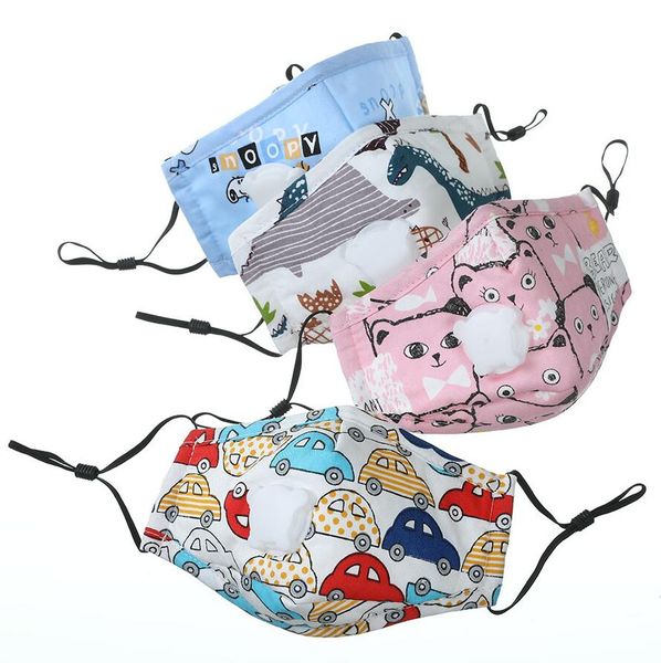 

pm2.5 anti-dust children masks kids breathable earloop washable reusable cotton protective face mask cartoon parttern dinosaur car