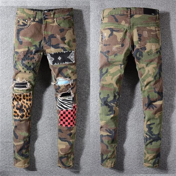 

men distressed ripped skinny jeans fashion mens jeans slim motorcycle italian slim mens denim pants hip hop man trousers size s-2xl, Blue