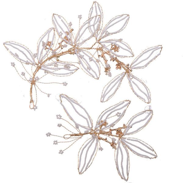 

2pc/set wedding headbands for bridal hair vine with beads and coppe wire wedding hair accessories bride gifts, Silver