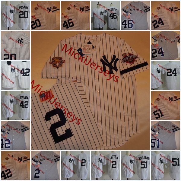 

2001 WS Jerseys #2 Derek Jeter #20 JORGE POSADA #24 TINO MARTINEZ #42 MARIANO RIVERA #46 ANDY PETTITTE #51 BERNIE WILLIAMS Jersey
