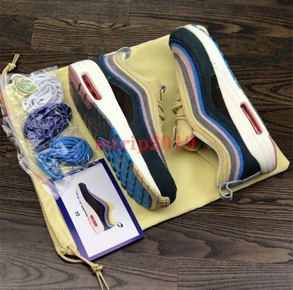 

new 97 sean wotherspoon designer shoes 97s mens womens running shoes vivid sulfur multi yellow blue hybrid sports sneakers with box