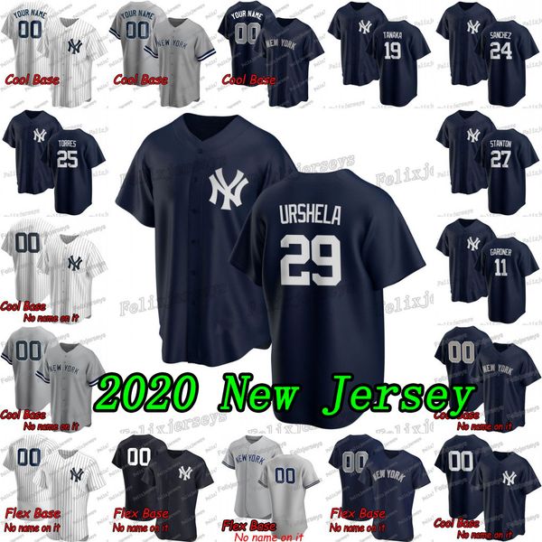 

29 gio urshela 2020 new 39 mike tauchman j.a. happ aaron hicks giancarlo stanton gleyber torres gary sanchez masahiro tanaka baseball jersey, Blue;black