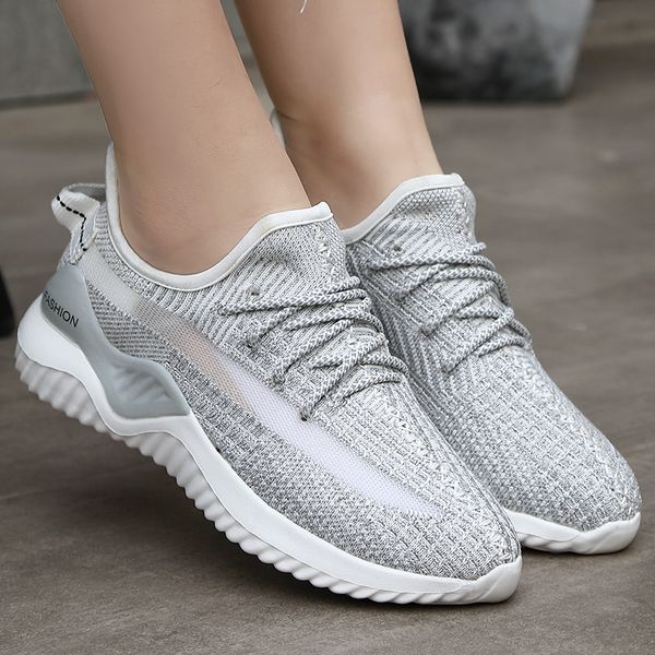 

new women running shoes grils sneakers walking jogging tracking student footwear flat knit ultralight basket gym sport shoes