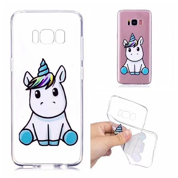 

чехол для samsung galaxy s8 plus прозрачный узор назад единорог мягкий tpu