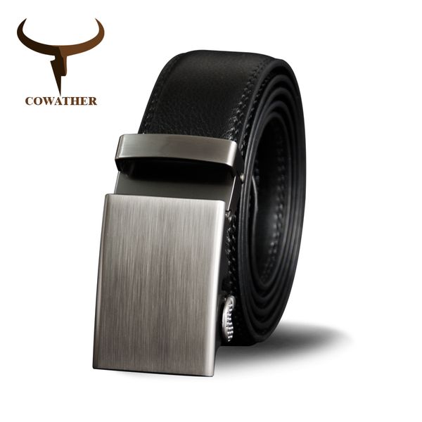 

cowather belt men cow genuine leather belts for men cowhide male strap metal automatic buckle male waistband y200520, Black;brown