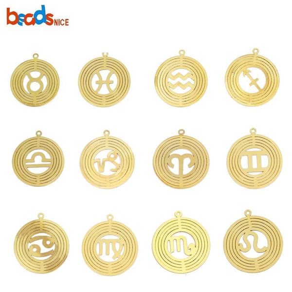 

beadsnice gold filled zodiac sign charms horoscope constellation astrology charm pendants for necklace bracelet making 40157, Bronze;silver