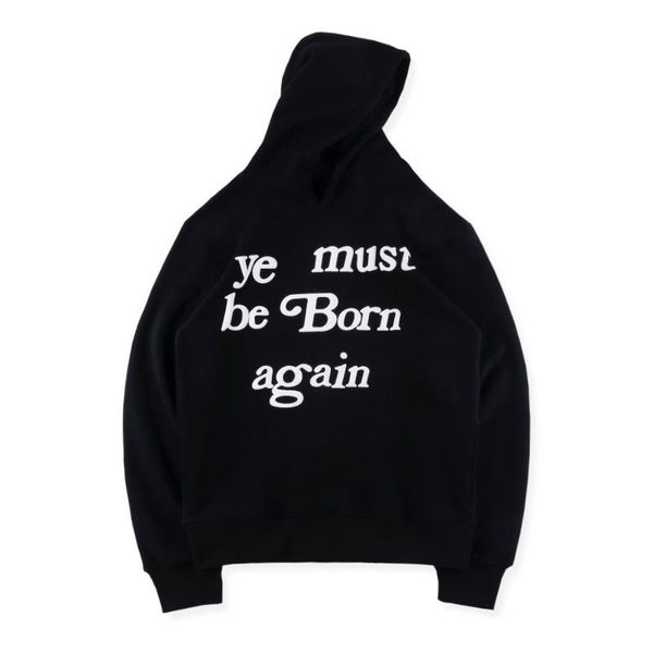 

kanye стиль mens black осень дизайнер толстовки письмо печати solid color homme одежда fashionye must be born again