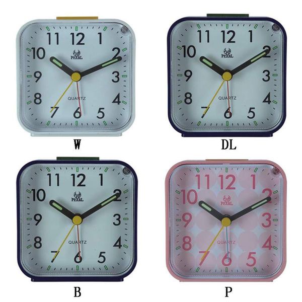 

stylish small bed alarm clock transparent case compact travel clock mini mute children student desk watch