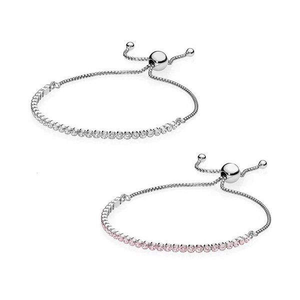 

mandy fashion white and pink bright delicate bracelets 100% 925 silver law charm suits european beautiful femme, Golden;silver