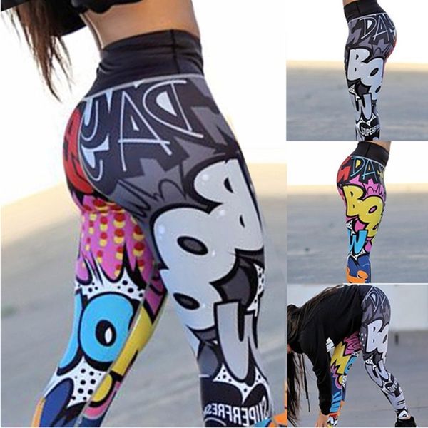 

3d print casual yoga pants 2018 leggings fitness jogging pants high waist bodybuilding women's gym dropshipping trousers, White;red