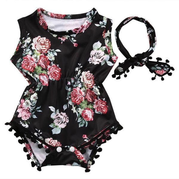 

summer 2017 adorable floral baby girls romper one-pieces sunsuit outfit clothes, Blue