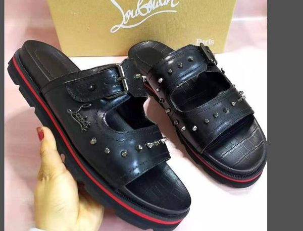 

Christian Louboutin CL Fashion classic men's sandals casual shoes a7