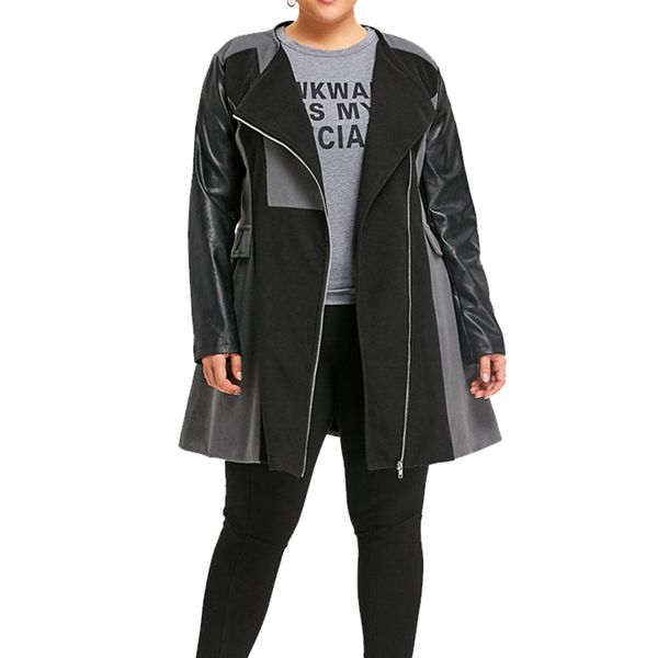 

plus size 4xl winter jacket long coat women fashion 2018 vintage patchwork woman jackets parka womens and blouses, Black