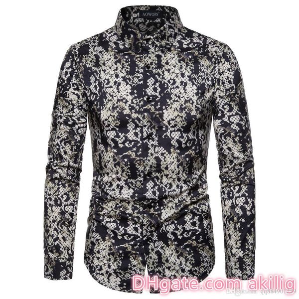 

2020 весна новая мода цветочный принт slim fit мужские дизайнерские куртки цифровой печатный лацкан приталенная рубашка с длинными рукавами, White;black