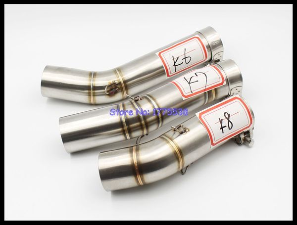 

phuleoveo id:48mm/49mm/46mm motorcycle muffler exhaust pipe front bend link pipe middle for k6 k7 cbf500 2004 k8 motorcycle