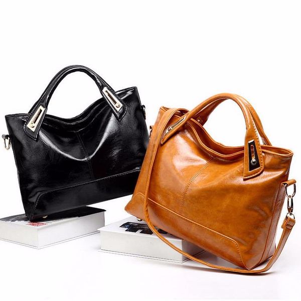 

2019 women oil wax leather designer handbags shoulder bags ladies handbags fashion brand pu leather women bags wlhb1398