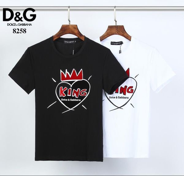 

2020 pullover t shirt men casual #0738 fashion print brands men's cotton short sleeves tees summer t-shirt wx3212, White;black