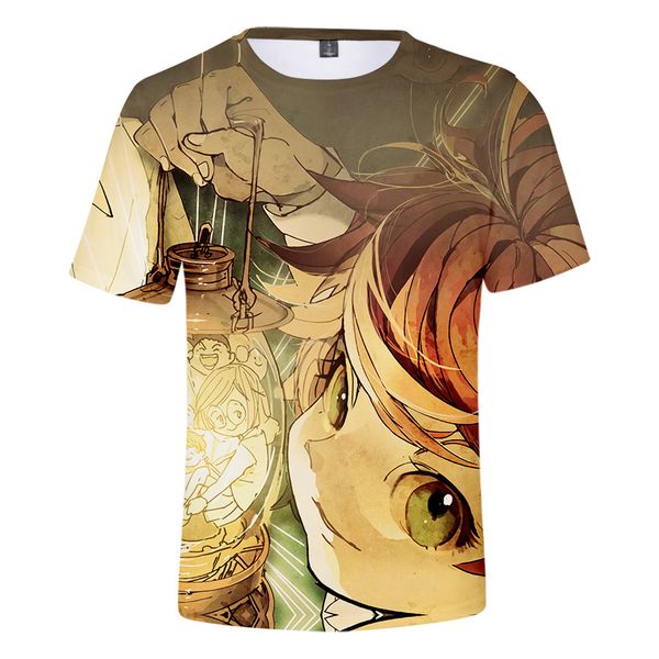 

fashion new the promised neverland 3d t-shirt men women summer short sleeve boy's/girl's 3d t-shirt, White;black