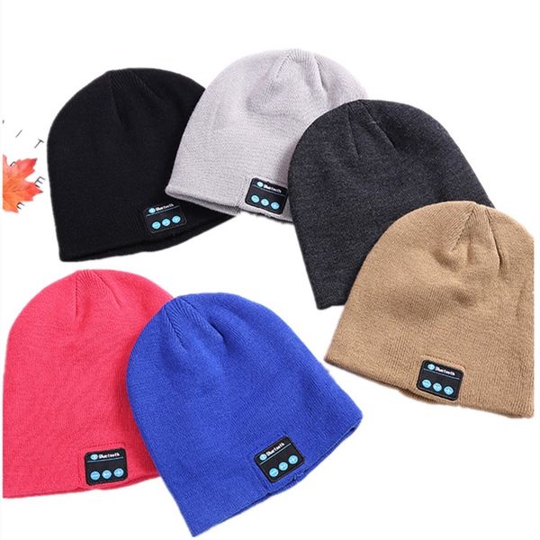 

new bluetooth music beanie hat warm beanie capwireless smart cap headset speaker microphone handsmusic knit hat t2c5083