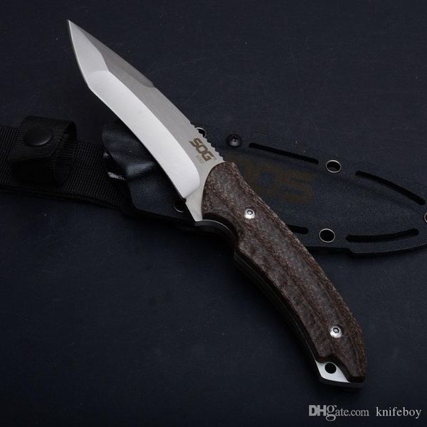 

Специальное предложение SOG KIKU Фиксированный нож Открытый Тактические охотничий нож AUS-8 лезвия пеньки ручки выживания Stright ножи