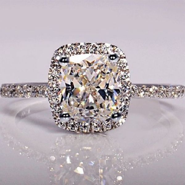 

fashion silver rings for women bridal wedding trendy jewellery engagement white gold color elegant rings jewerly gift, Golden;silver