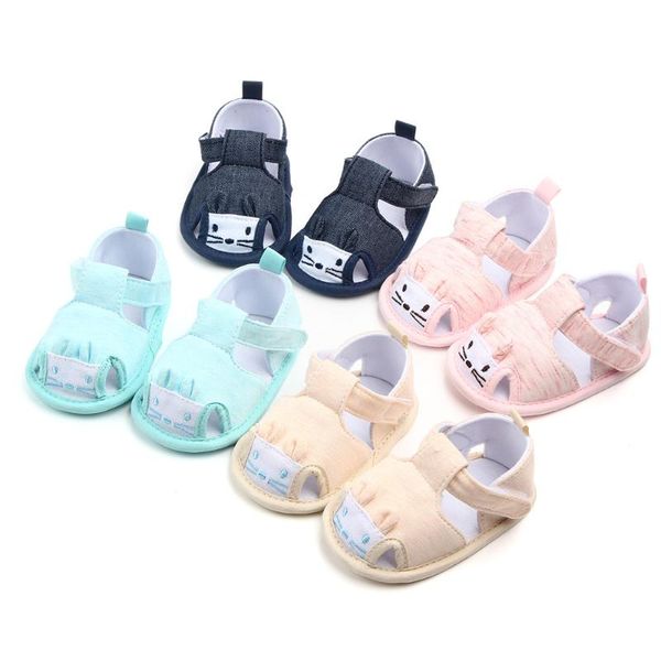 

newborn summer cotton sandals baby moccasins anti-slip baby infant girls boys sandals, Black;red