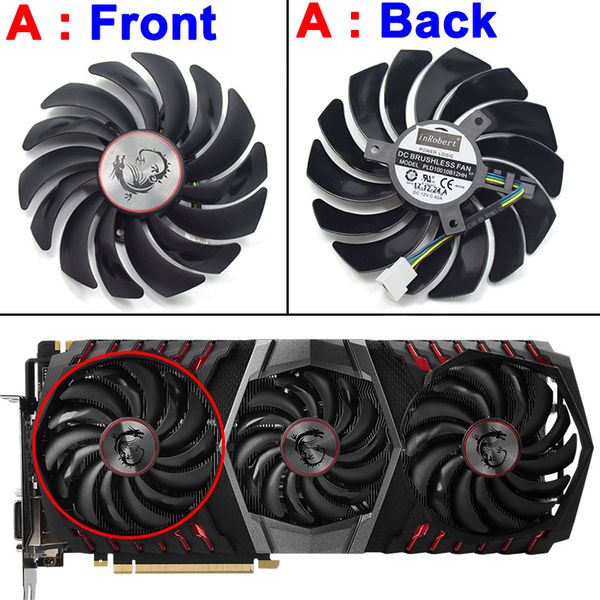

new 95mm 4 pin pld10010b12hh cooler fan replacement for msi geforce gtx 1080 ti gaming x trio graphics card cooling fans