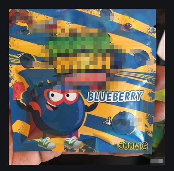 

500pcs Empty Gummies bag Smell Proof Mylar Bags Edible Packaging 3 Sides Sealed Flat Pouch 500mg DHL fast shipping