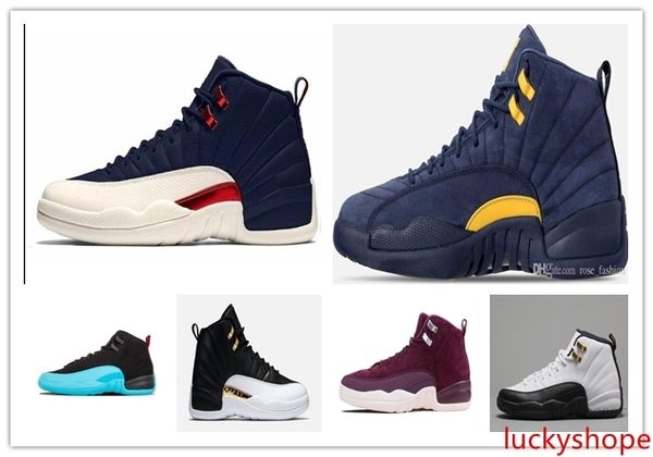 

12 bulls unc college navy wheat bordeaux the master black wool flu game michigan men basketball shoes 12s womens sneakers trainers