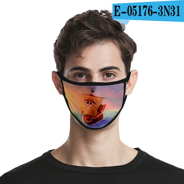 

japanese anime monkey d. luffy one piece designer luxury face mask party cosplay reusable dust washable windproof cotton masks dwb139