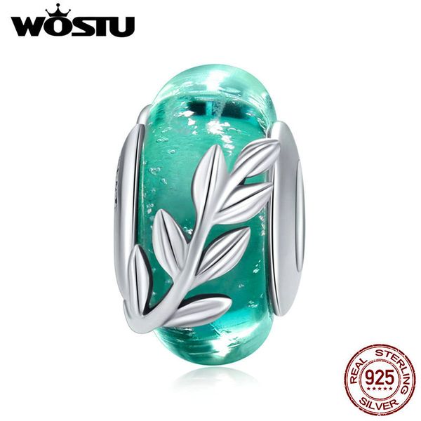 

wostu подлинная сезон 925 sterling silver hot summer branch бисера подходят ювелирные изделия оригинальный браслет ожерелье diy моды изготов, Blue;slivery
