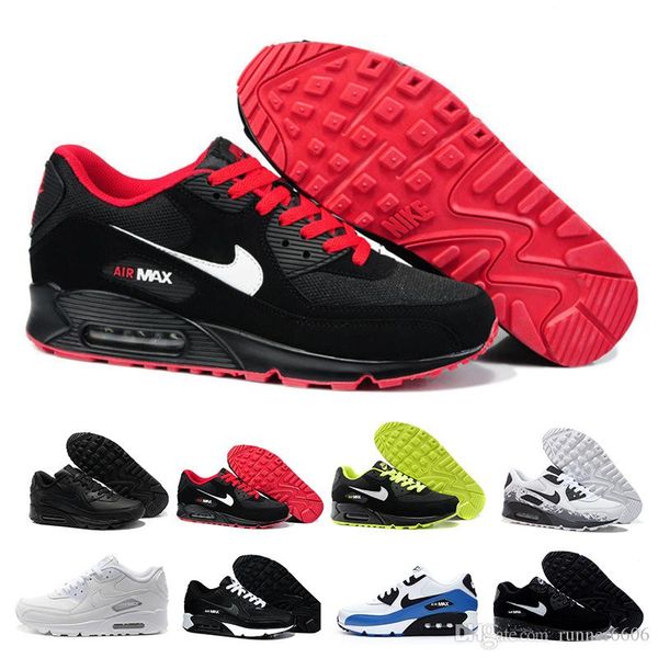 

2019 new 90 trainer shoes classic men women 90 sports shoes black red white air cushion designers air90 sneakers f41ec