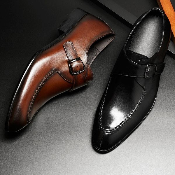 

factory direct wholesale men's genuine leather shoes business dress formal shoes men england fashion loafers oxfords size 37-44, Black