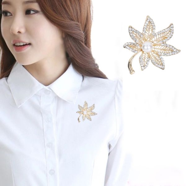 

new korean brooch flower clothing jewelry luxury hollow leaves decorative pin 5 cm * 6 cm, Gray