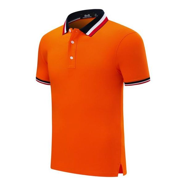 

sd 20065 cf new fashion classic three-color striped collar short-sleeved polo shirt comfortable and breathable orange t-shirt uniform, Black