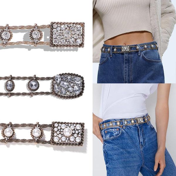 

women's belts metal diamond waist chain fashion belt as a gift for women 2020 new design 111, Black;brown