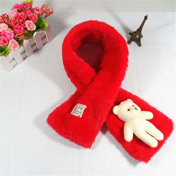

2019 autumn winter new children's bear plush warm scarf winter children's plush scarf bib women fashion 2019, Blue;gray