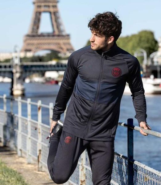 

2020 psg jacket kit 19 20 paris tracksuit soccer mbappe cavani verratti tsilva gana paris football jacket long zipper soccer tracksuit psg, Black