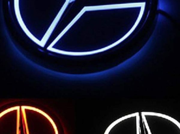 

Стайлинга автомобилей 5D холодный свет Led задний хвост знак эмблема логотип огни для Mercedes-Benz w221 s350 s300l 8.7 cm белый синий