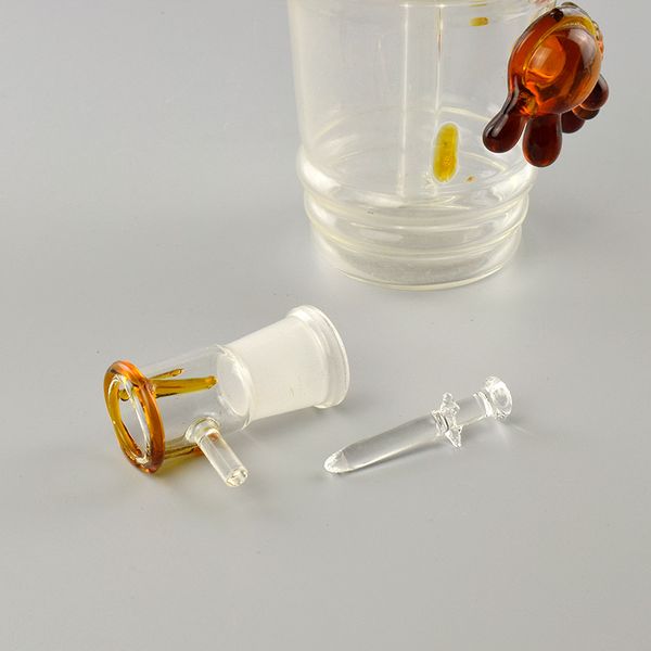 gerades Rohr Shisha Glas Wasserpfeife Becher Glasbong zum Rauchen Neuheit Design Bongs mit 18 mm Gelenkkopf