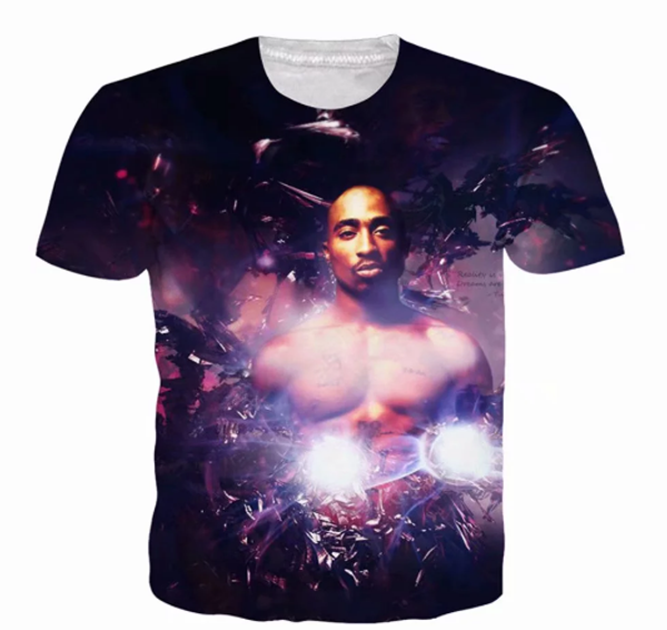 

popular singer rapper tupac 2pac t shirt men women funny 3d print summer short sleeve o neck crewneck casual a164, White;black