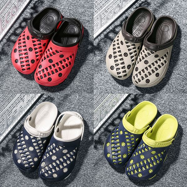 

designer sandals summer shoes men sandals brand slippers men beach sandals outdoor slip on mens slippers hole shoes quality, Black