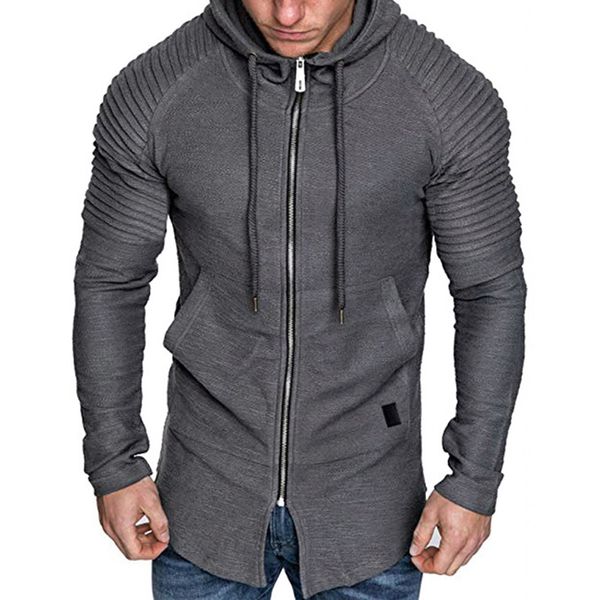 

men coat hoodie jacket autumn winter casual sports winter long sleeve cardigan fashion male jackets, Black
