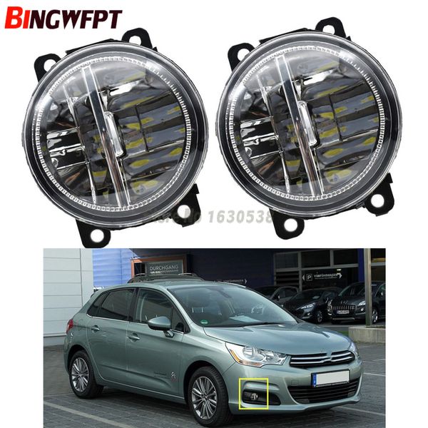 2 pçs / par Fog Lamp Assembly Super Bright LEVOU luz de Nevoeiro Luz de halogéneo 55 W Para Citroen C3 C4 C5 C6 C-Crosser Xsara Picasso 1999-2015